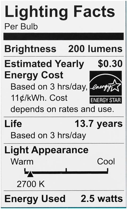 B11 E12 Base Dimmable Clear Filament Vintage Style LED Light Bulb, Soft White (3-Pack)