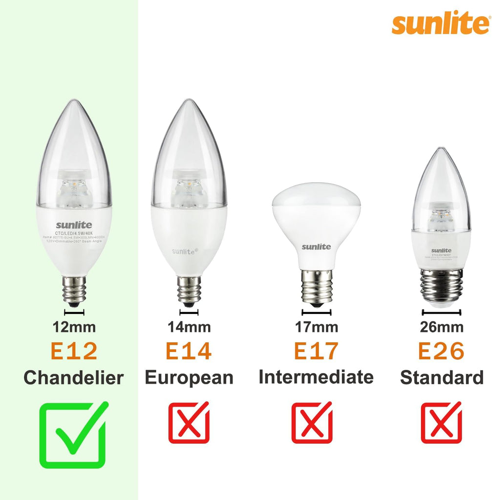 LED G16.5 Globe Light Bulb, 5 Watts (40W Equivalent), 350 Lumens, 2700K Soft White, Dimmable, Candelabra E12