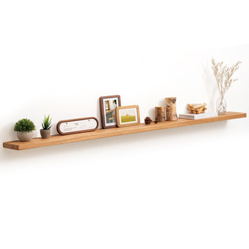 72 Inch Floating Shelves for Wall, Rustic Solid Elm Wood Shelves