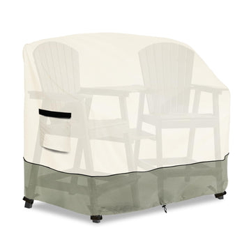 Tall Adirondack Chairs Set Cover for Poly Balcony Chair with Connecting Tray Patio Stools, 100% Waterproof Heavy Duty