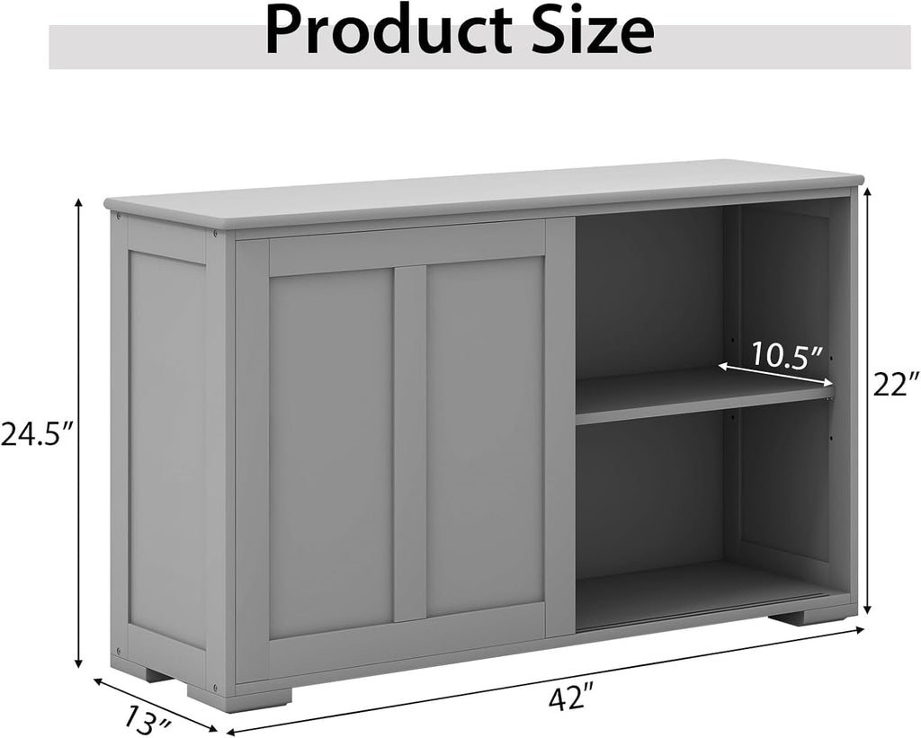 Sideboard Buffet Cabinet with Adjustable Shelves, Modern Storage Cabinet with Sliding Doors, Buffet Table, Farmhouse