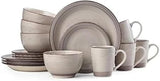 Sadie 16-Piece Cream Dinnerware Set, Service for 4, Durable Stoneware Plates and Bowls with Classic Design