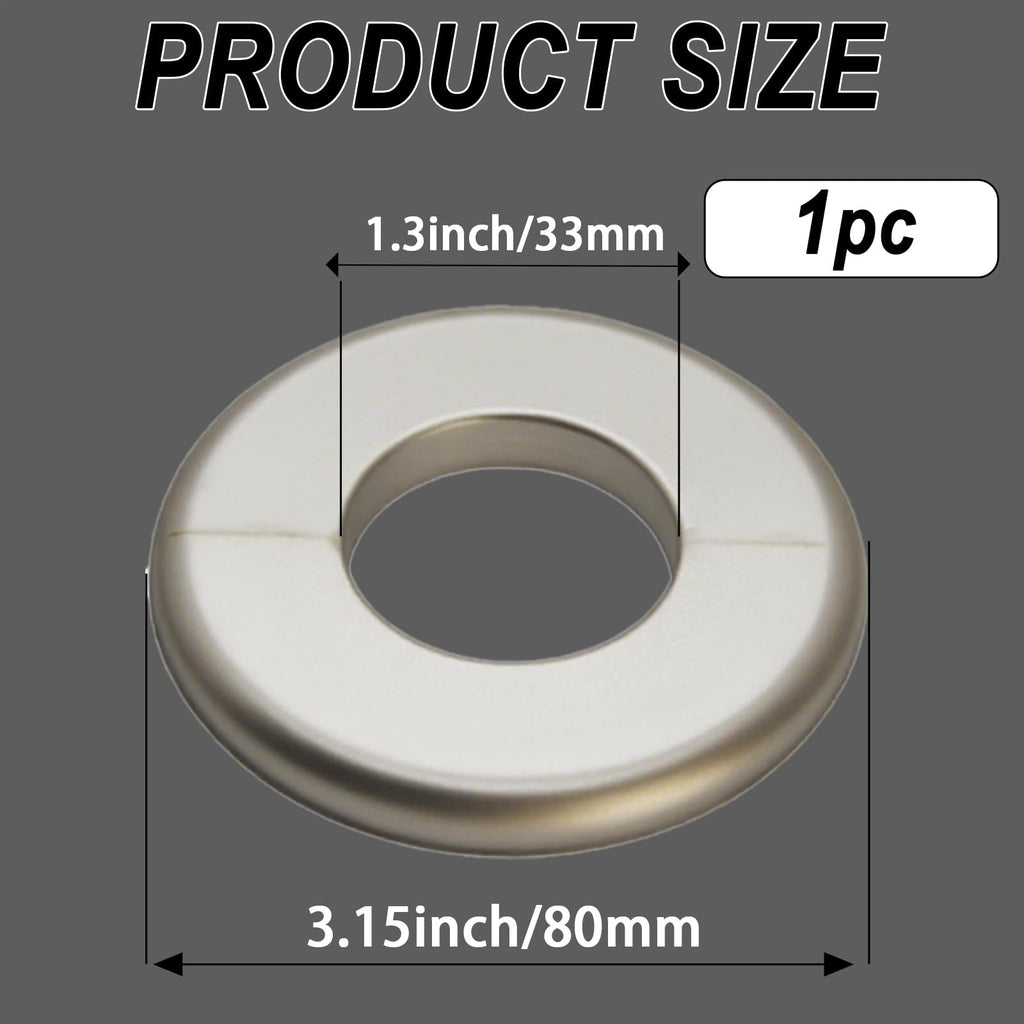1 Piece Wall Split Flange, Self-Adhesive Escutcheon Plate for 33mm/1.3" Dia Pipe, ABS Round Plumbing Cover Plates
