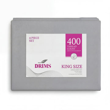 400 Thread Count 100% Egyptian Cotton King Size Sheets Set, Deep Pocket Cooling Bed Sheets, Luxury Sateen Breathable