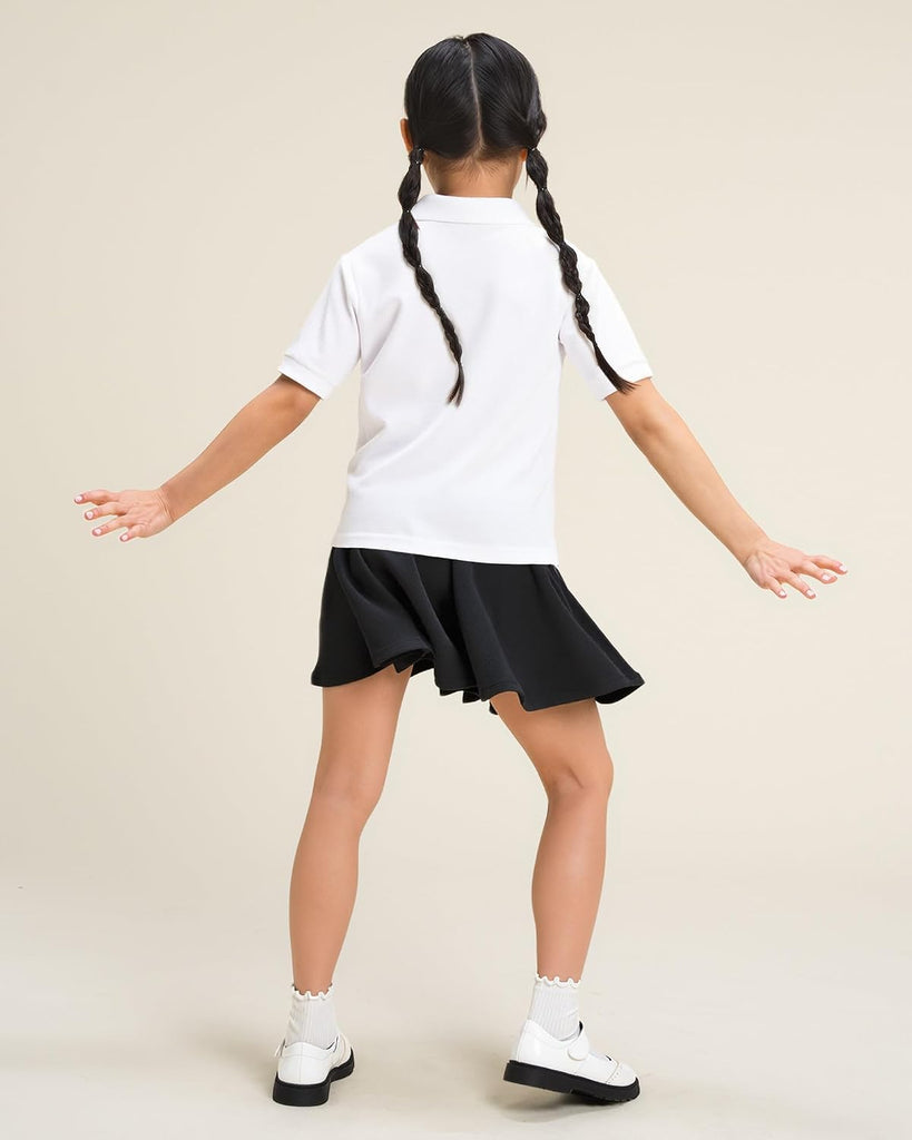 Girls Pleated Skater Uniform Skirts with Built in Shorts for School