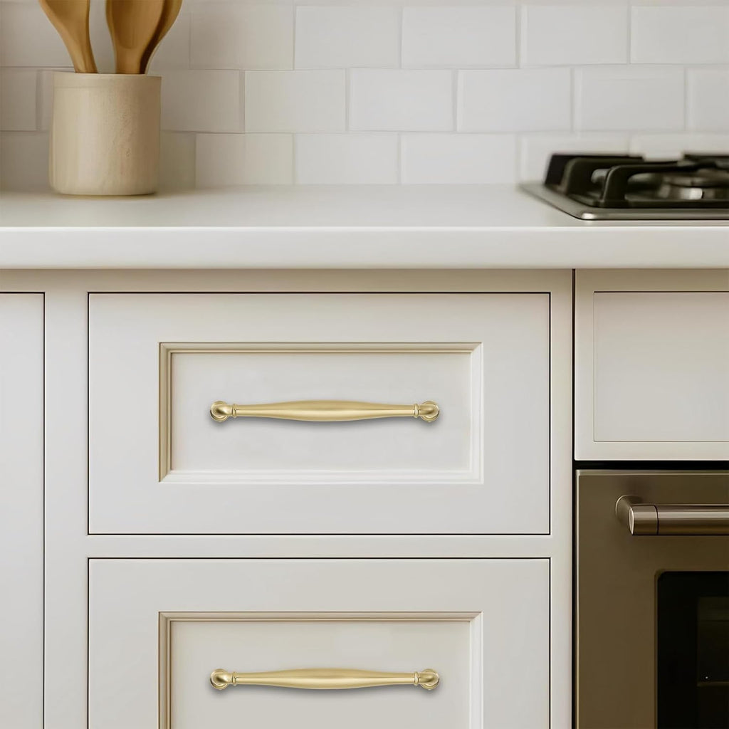 12inch(305mm) Hole Center Appliance Pulls Brushed Brass Cabinet Pulls Solid Heavy-Duty Satin Brass Tradition