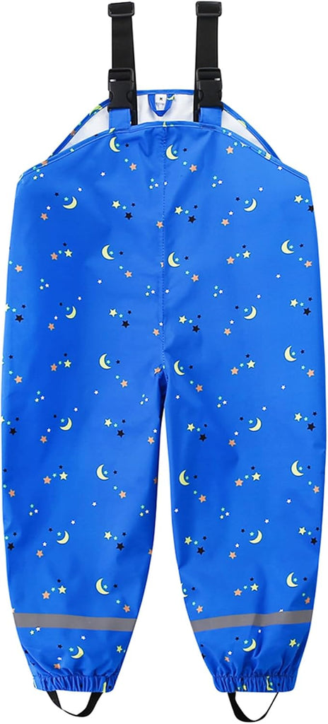 Boys Girls Rain Pants Toddlers Bib Pants Kids Waterproof Overalls