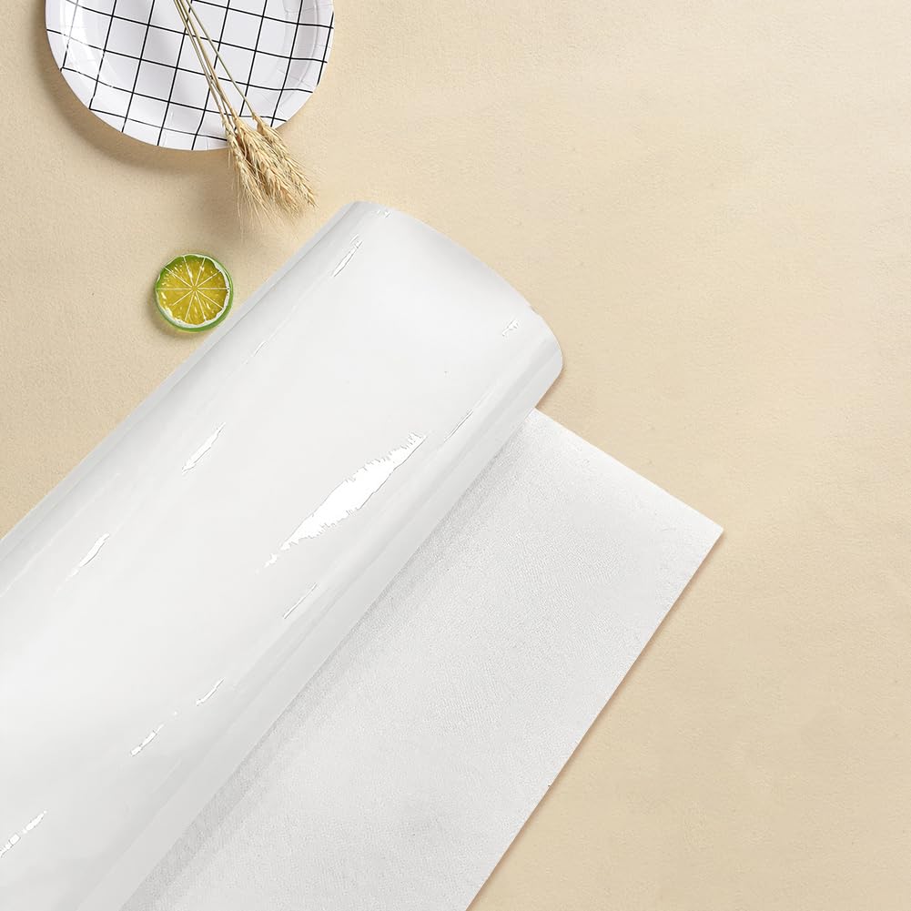 53 x 11.8 Inch 1mm White Smooth Solid Color Leather Roll Glossy Mirrored Faux PU Leather Sheets NEON Shiny Synthetic