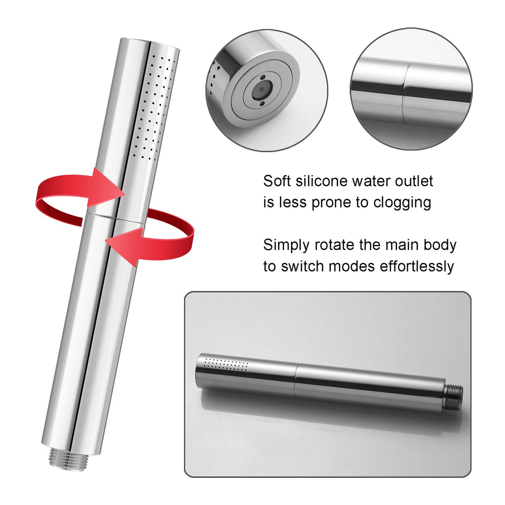 Hand Shower Head Chrome High Pressure Dual-Function Shower Wand