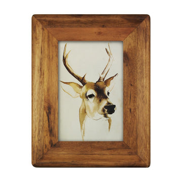 4x6 Wood Picture Frame with Glass Front, Rustic Handmade Burlywood Photo Frames for Table Top Display and Wall mounting