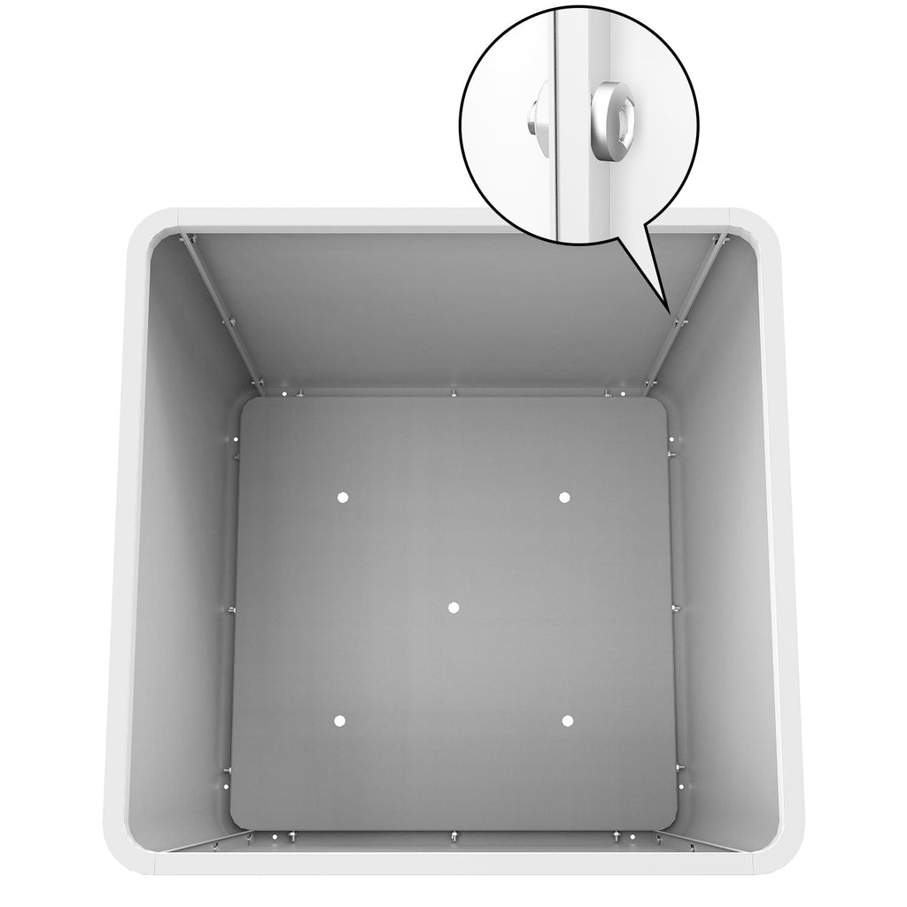Metal Square Planter Box 26in, White