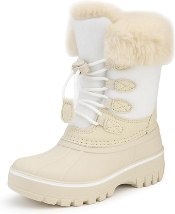 Girls Boys Winter Snow Boots with Faux Fur Lining
