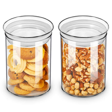 27oz Glass Jars with Airtight Lid Set of 2, Clear Glass Storage Containers, Glass Kitchen Canisters with Airtight