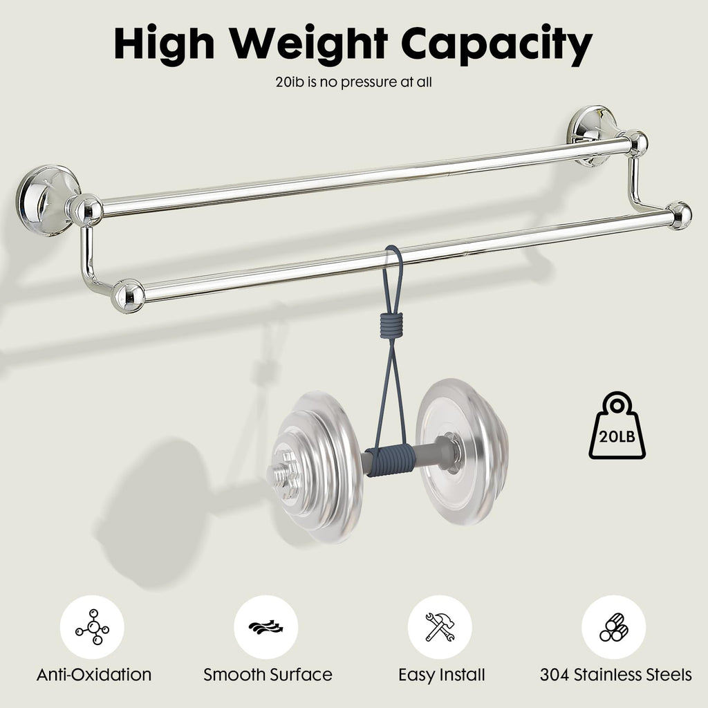24 inch Double Towel Bar Towel Racks Chrome