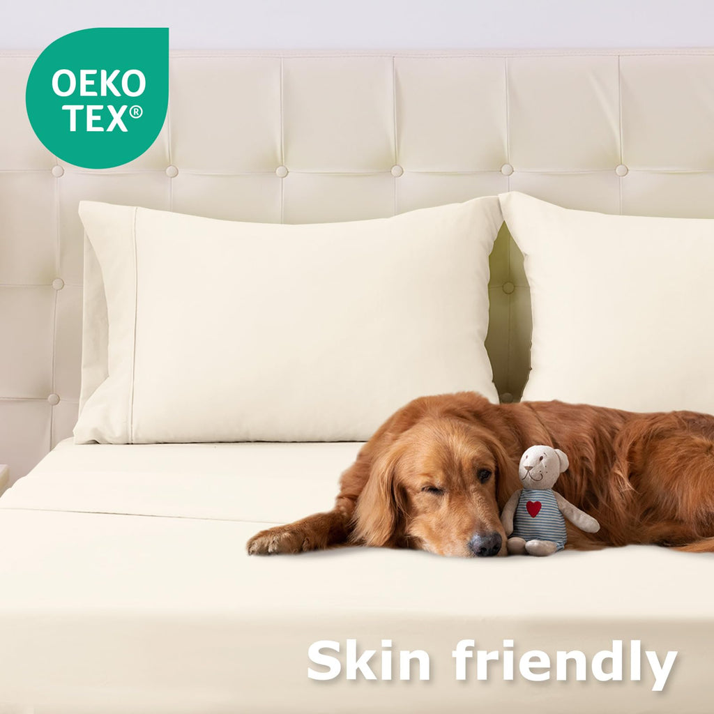 Full Size Bed Sheet Set - 4 Piece Soft Microfiber Sheets with Deep Pockets, Cooling Technology, and Wrinkle-Free