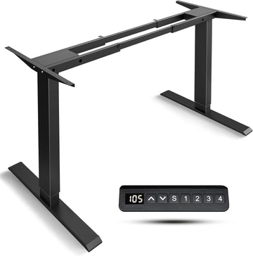 Dual Motor Standing Desk Frame- Height Adjustable Electric Desk Legs, Heavy Duty Sit to Stand Up Desk Base, 4 Memory