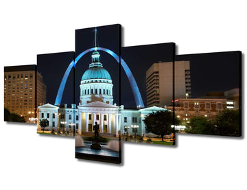Wall Art Beautiful St. Louis Downtown Cityscape Canvas Art Paintings for Room Decor Old Courthouse Building Museum