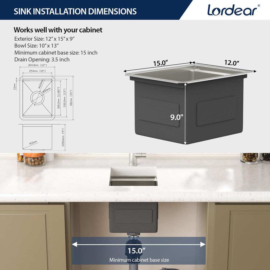 Undermount Kitchen Sink 12 Inch