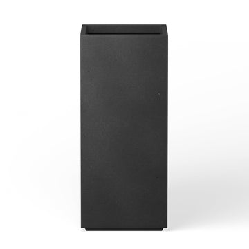 Accent Column Square Black Concrete Planter 23.6" H, Outdoor