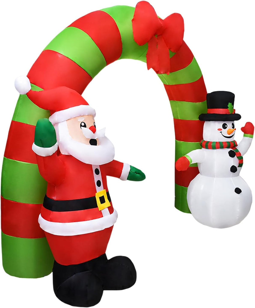 10 FT Christmas Inflatables Archway Outdoor Decorations Santa Snowman Arch