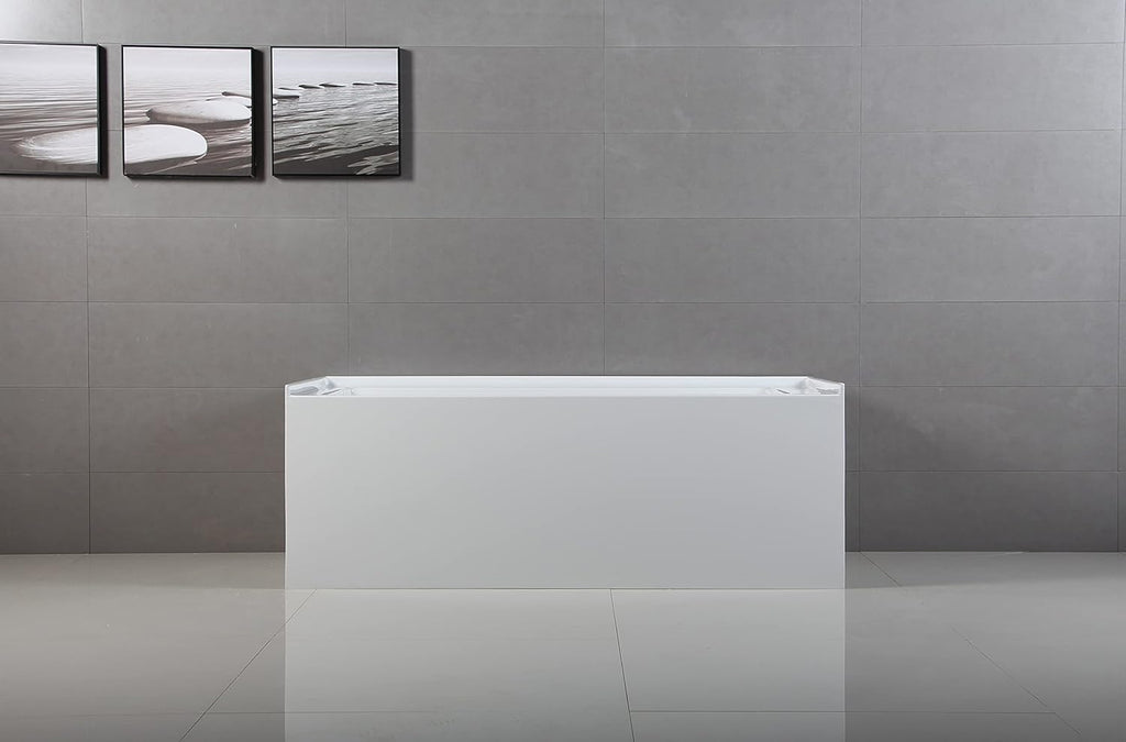 VTAP603222L Aqua Eden 60-Inch Acrylic Alcove Tub with Left Hand Drain Hole, L 60" x W 32" x H 21-5/8"D, White