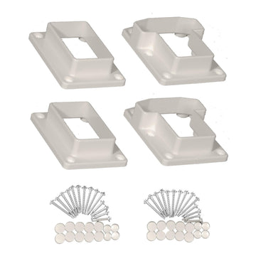 Straight Vinyl Railing Brackets - Straight Porch and Deck Railing Bracket Set, Top & Bottom Classic Brackets for