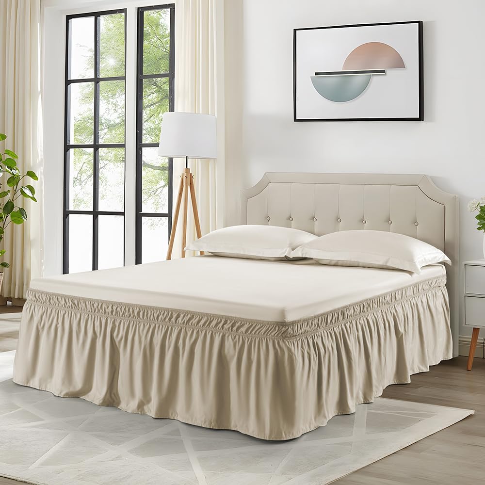 Taupe Wrap Around Bed Skirt, 18" Drop