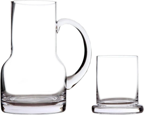 16 oz Glass Water Carafe or Kitchen - Carafe with Cup Lid & Handle, Perfect for Bedside or Desktop Use, Modern Design