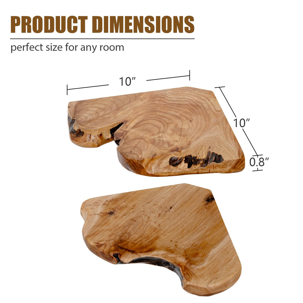 Live Edge Cedar Corner Shelf, Set of 2