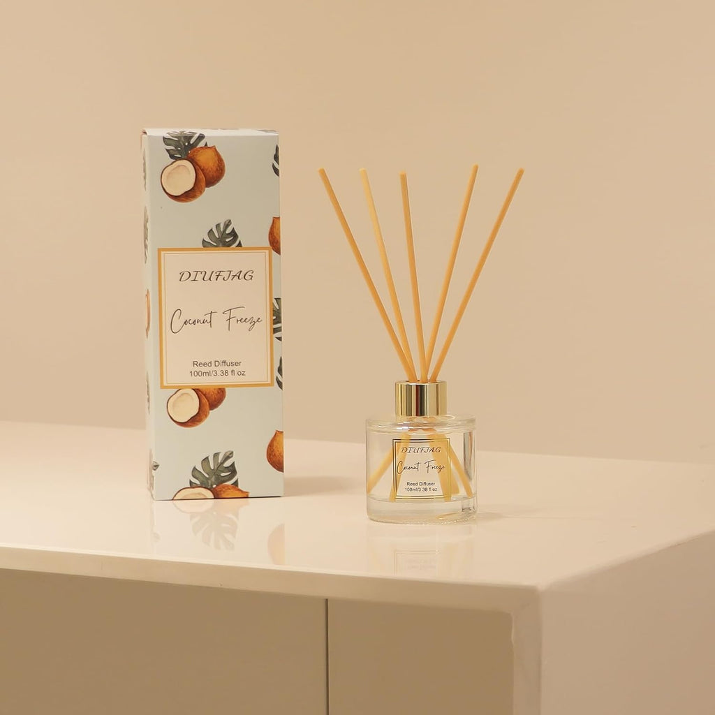 100ml Scent Diffuser with 6 Fiber Sticks, 3.5 oz Reed Diffuser Set