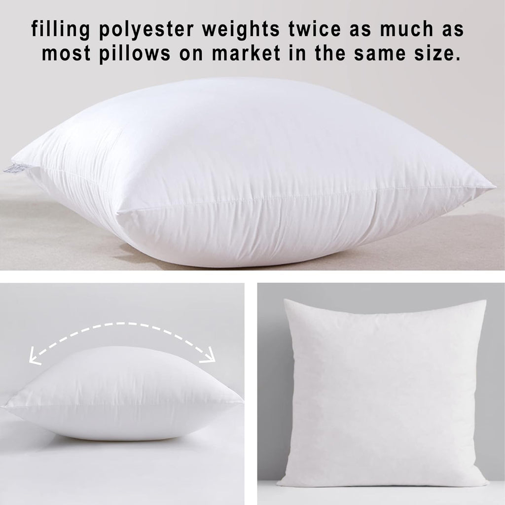 12x20 Pillow Inserts ()- 100% Cotton Covering Down Alternative Throw Pillows White for Couch Bed Sofa - Set of 2