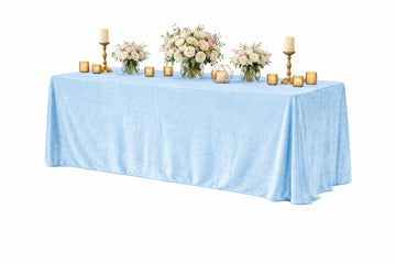 Lush Panne Velvet Rectangular Tablecloth 90 x 132 Inch - Elegant Velvet Table Cover for Buffet Tables, Weddings