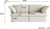 82.66" Sectional Couch for Living Room, Modular Sectional Sofa, Modern Convertible Couches, Cushion Covers Removable, Down Filled Sofas for Living Room, Home, Apartment (Beige) A124-B0DWZXRHWD