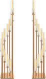 2 Pcs 12 Arm Wedding Candelabras Candle Holder 57.5 Inch Tall Cluster Centerpieces Floor Candelabra Standing with
