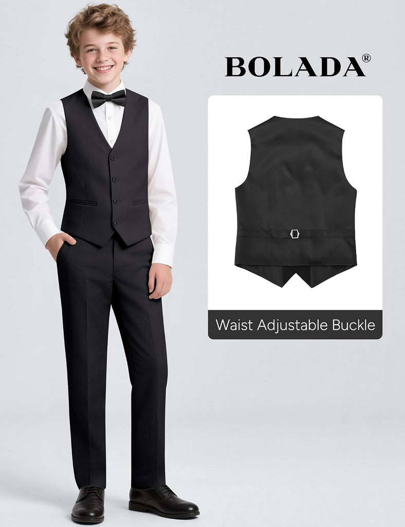 Boys' Formal Suit Set, with Suspenders, Adjustable Waist