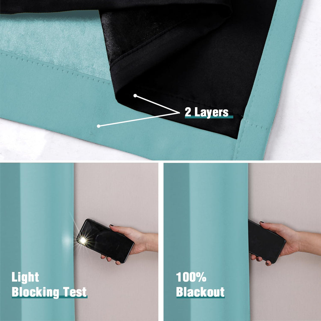 100% Blackout Curtains 84 Inches Long 2 Panels Set