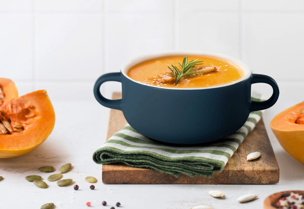 Soup Crocks, Ceramic Bowls, Broil, Oven, Microwave and Dishwasher Safe, with Handles, For Casserole, Pasta, Cereal