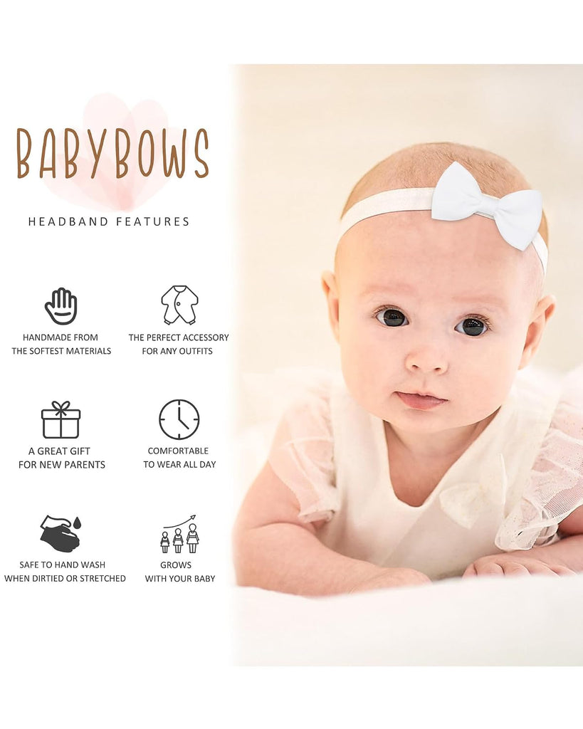 40pcs Baby Girls Bows Headbands Elastic Hairband Ribbon Bow Hair Accessories for Newborns Infants Toddlers and Kids
