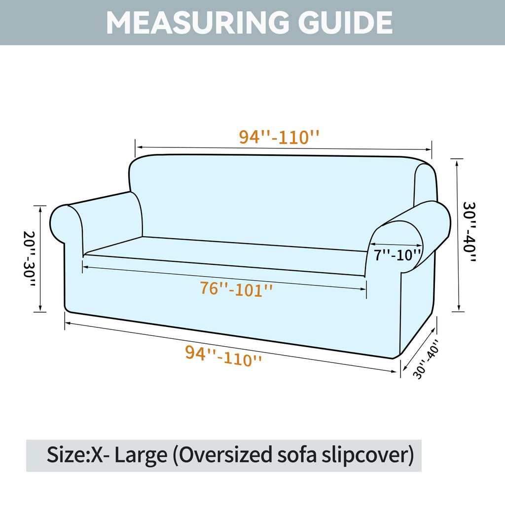 Stretch Oversized Couch Cover, 1 Piece 4 Seater Sofa Slipcover, Khaki