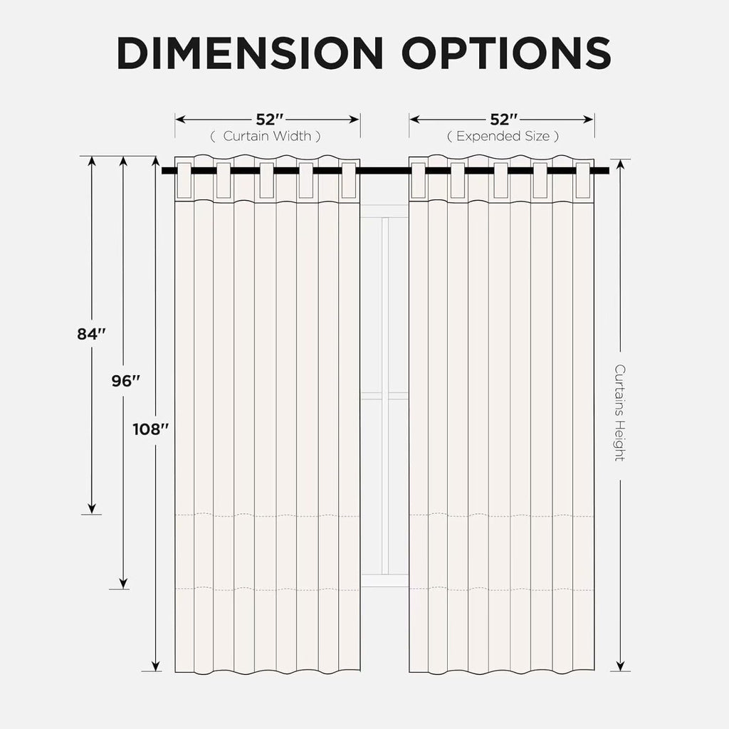 Blackout Curtains 108 Inches Long, Thermal Insulated Black Out Curtains 2 Panels Set, Room Darkening Drapes Window