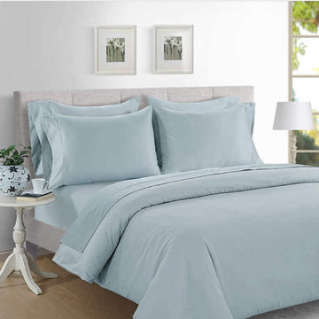 Sateen 800 Thread Count Supima Cotton Sheet Set (Pearl Blue, Queen)