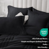 Queen Comforter Set Black - Bed in a Bag Queen 7 Pieces, Soft Bedding Set for All Seasons