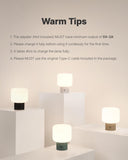 Mushroom Lamp, 5W Cute Cordless Rechargeable Table Lamp with Glass Shade, 3 Color Temps LED Dimmable Ambient Lighting