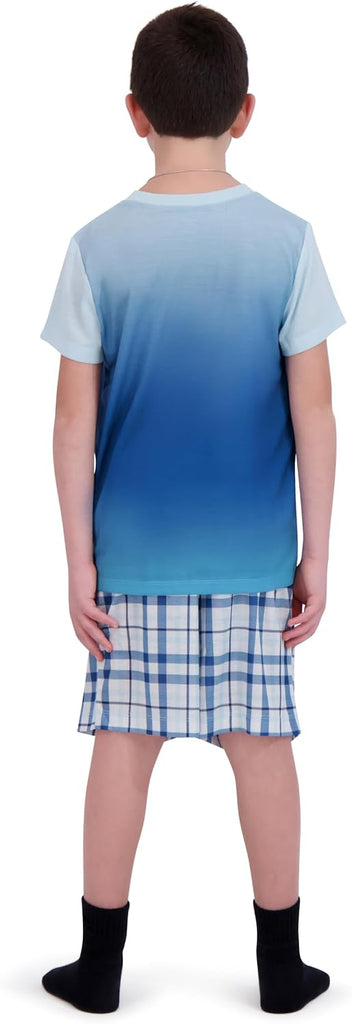 Pajamas Set for Boys, Piece Set, Short Sleeve Shirt with Pajama Shorts