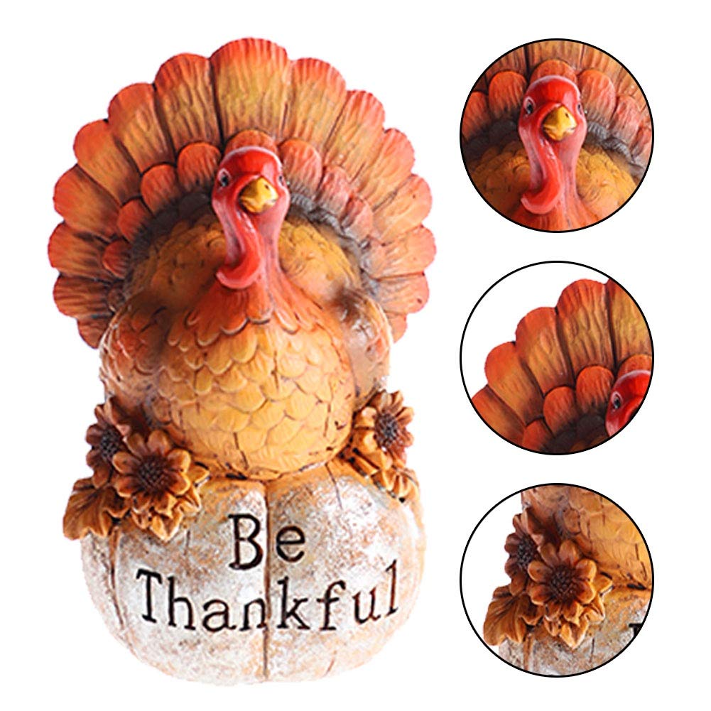 Thanksgiving Decorations Hand-Painted Turkey Pumpkin, Tabletop Turkey Fall Autumn Decor Bedroom Kitchen Thanksgiving