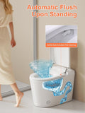 Smart Tankless One-Piece Toilet with ADA Comfort Height Heated Seat, Auto Flush, Foot Sensor, Night Light, Modern Elongated Design