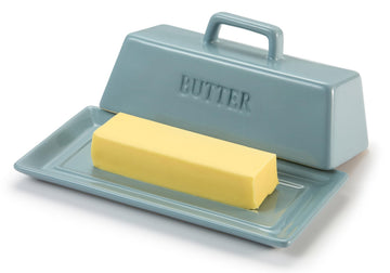 Ceramic Butter Dish with Lid, Countertop, Dishes, Tray, Casper Blue