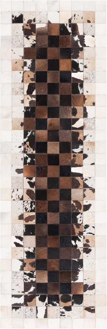Runner Cowhide Leather Soft Non Slip Rugs Hallway Entrance Floor Runners for Indoor Hallway