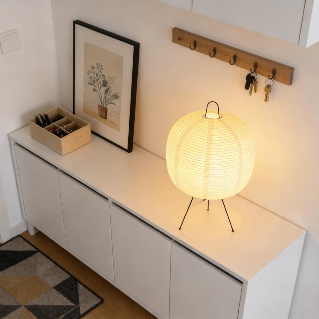 Rice Paper Lamp, Japanese Lantern Lamp for Wabi-Sabi Decor