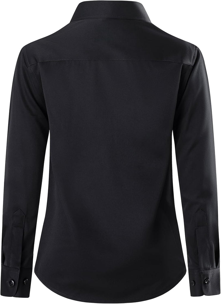 Girls' Stretch Button Down Shirt, Wrinkle-Free School Uniform